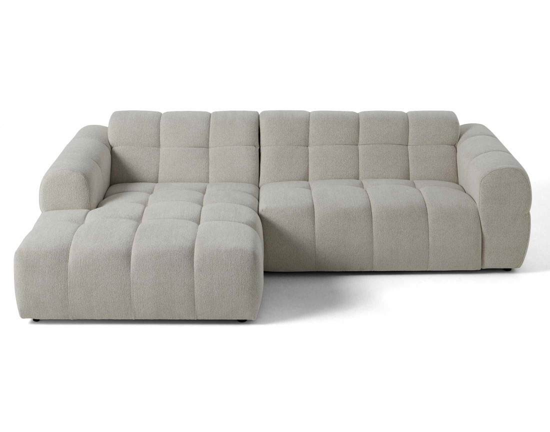 Canapé d'angle gauche 4 places en tissu texturé