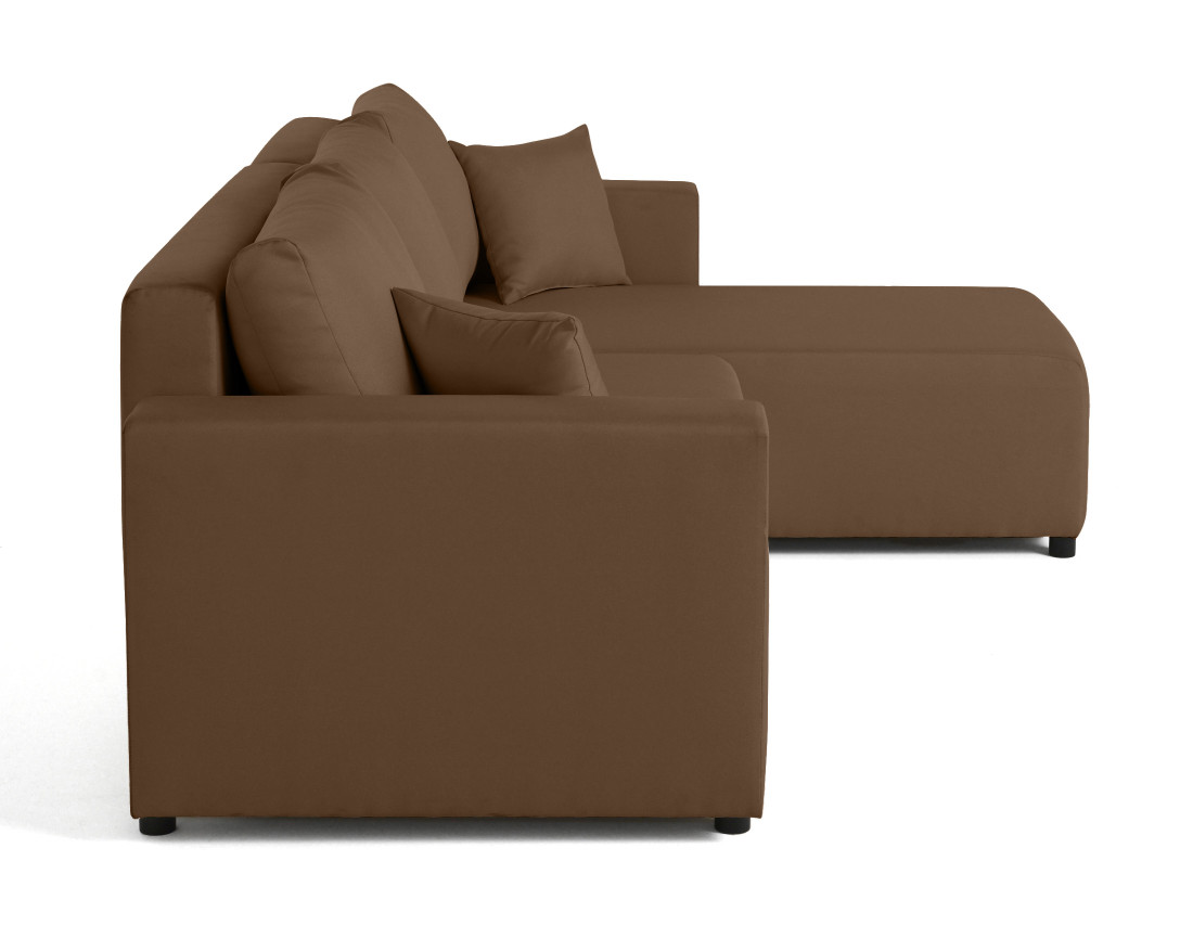 Canapé d'angle réversible 4 places convertible avec coffre en tissu Regala