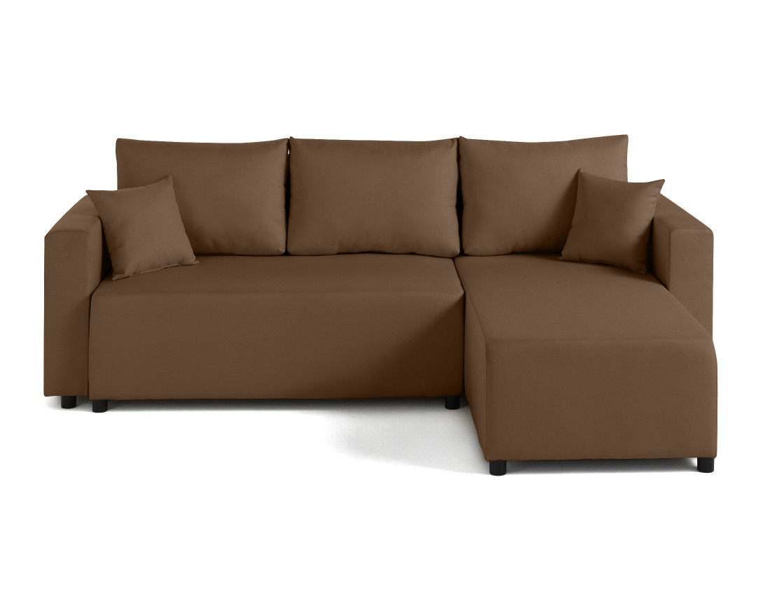 Canapé d'angle réversible 4 places convertible avec coffre en tissu Regala