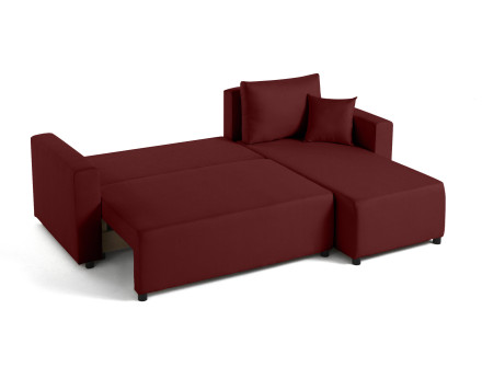 Canapé d'angle réversible 4 places convertible avec coffre en tissu Regala