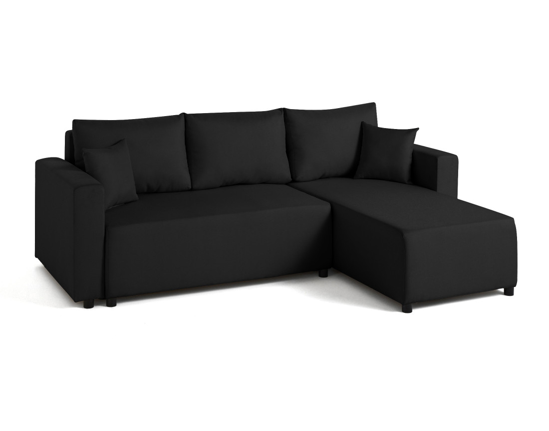 Canapé d'angle réversible 4 places convertible avec coffre en tissu Regala