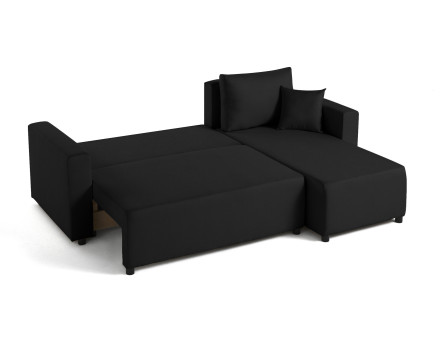 Canapé d'angle réversible 4 places convertible avec coffre en tissu Regala