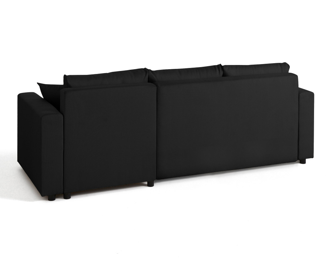 Canapé d'angle réversible 4 places convertible avec coffre en tissu Regala