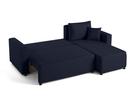 Canapé d'angle réversible 4 places convertible avec coffre en tissu Regala