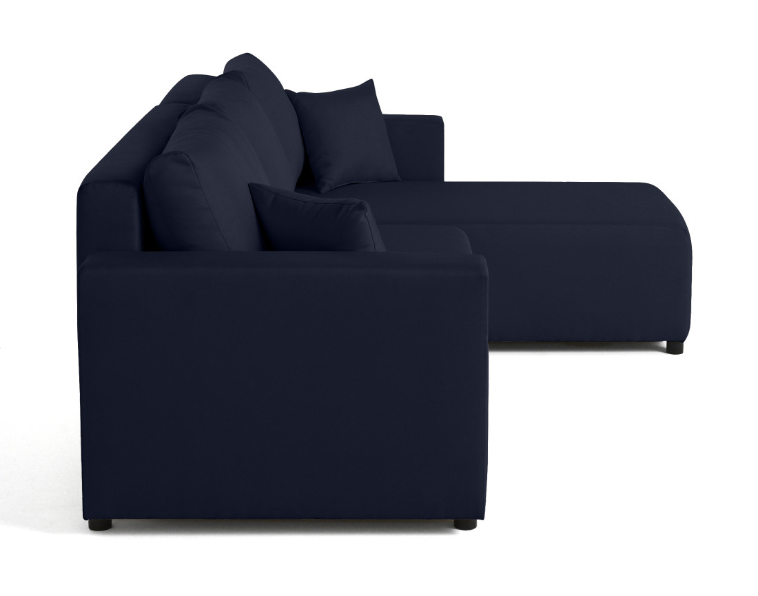 Canapé d'angle réversible 4 places convertible avec coffre en tissu Regala