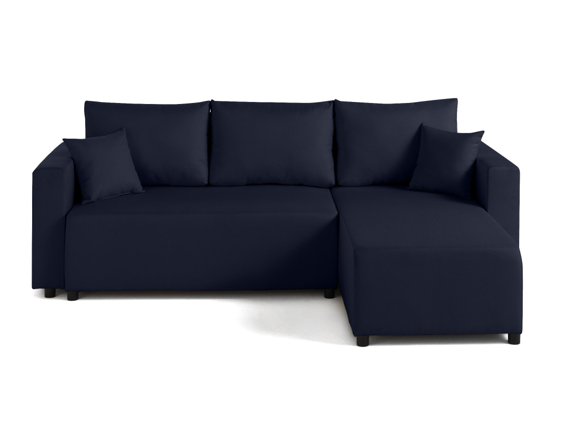 Canapé d'angle réversible 4 places convertible avec coffre en tissu Regala