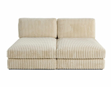 Canapé modulable 3 places en fausse fourrure côtelée Jasper