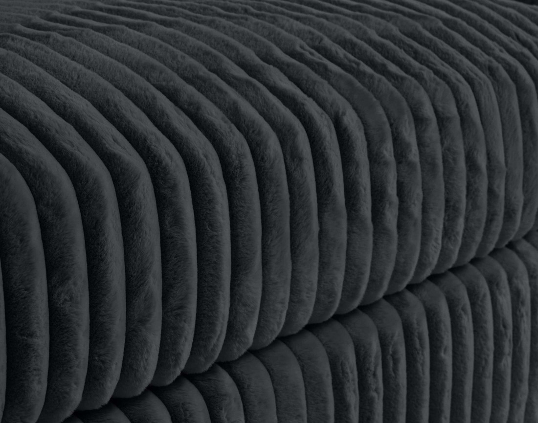 Canapé modulable 3 places en fausse fourrure côtelée Jasper