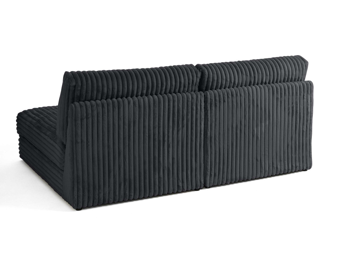 Canapé modulable 3 places en fausse fourrure côtelée Jasper