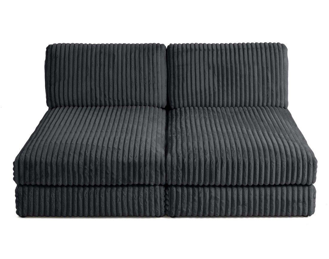 Canapé modulable 3 places en fausse fourrure côtelée Jasper