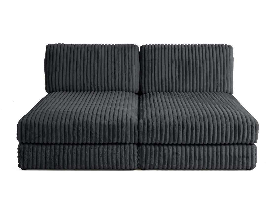 Canapé modulable 3 places en fausse fourrure côtelée Jasper