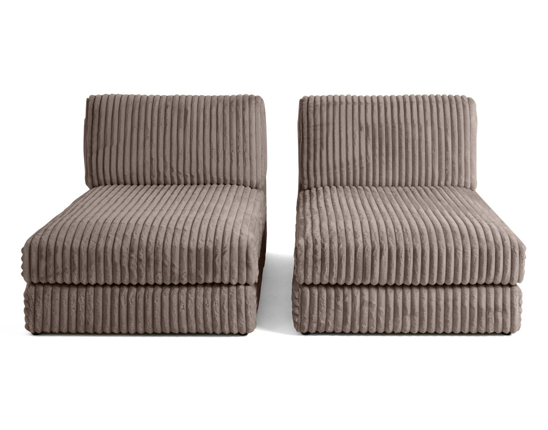 Canapé modulable 3 places en fausse fourrure côtelée Jasper