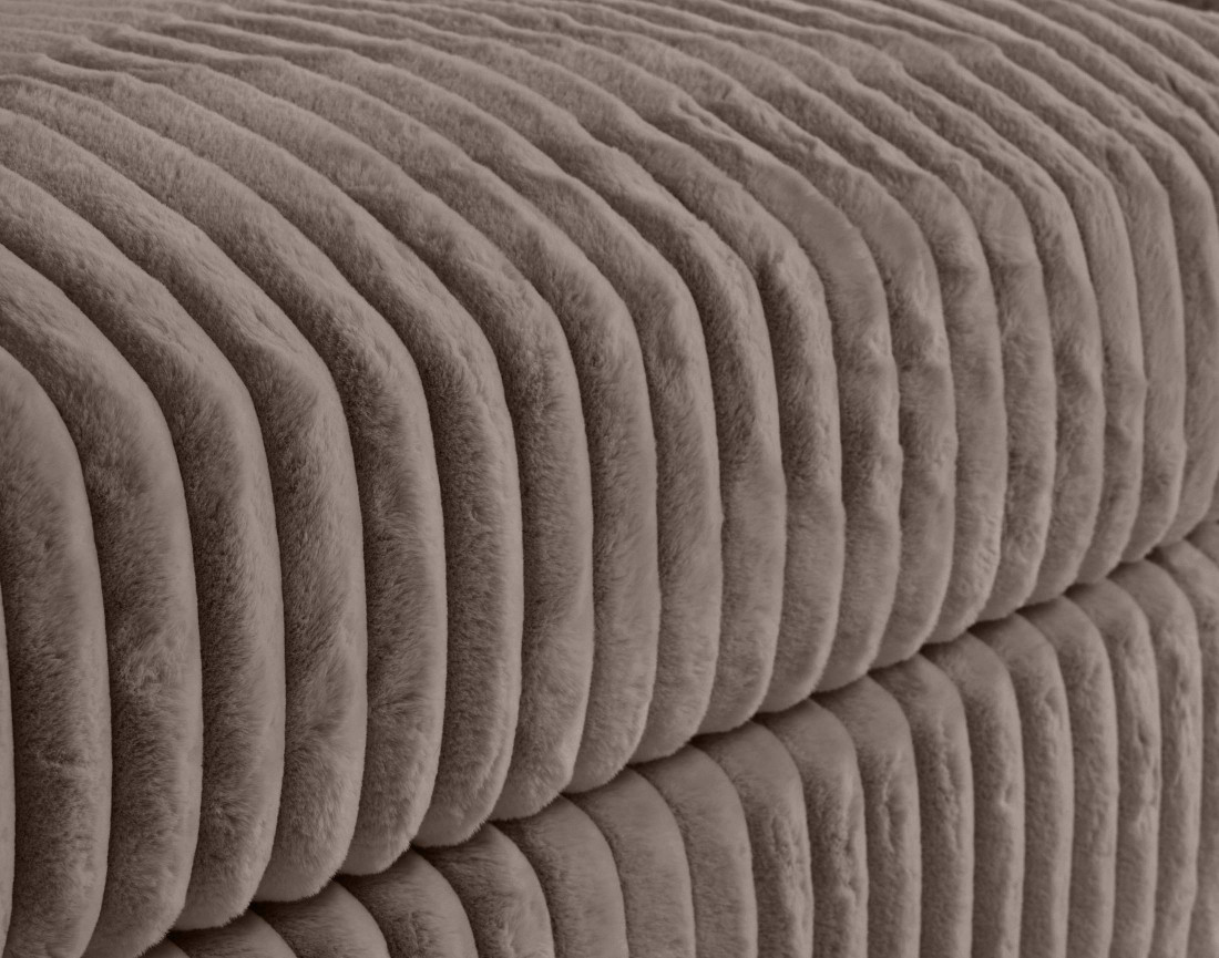 Canapé modulable 3 places en fausse fourrure côtelée Jasper