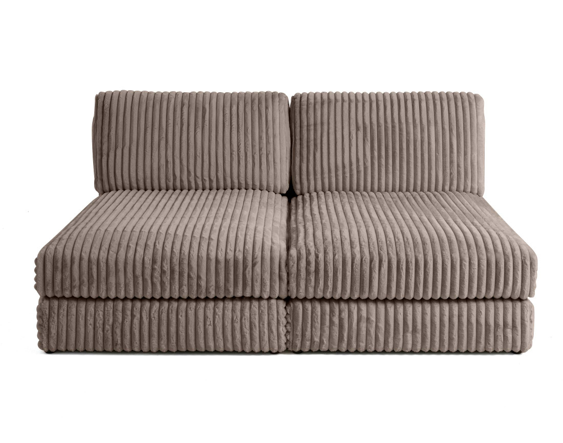 Canapé modulable 3 places en fausse fourrure côtelée Jasper