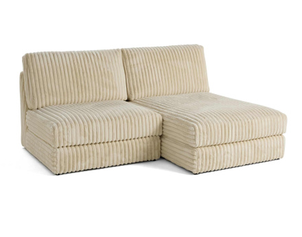 Canapé d'angle modulable 4 places en fausse fourrure côtelée Jasper