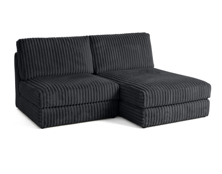 Canapé d'angle modulable 4 places en fausse fourrure côtelée Jasper