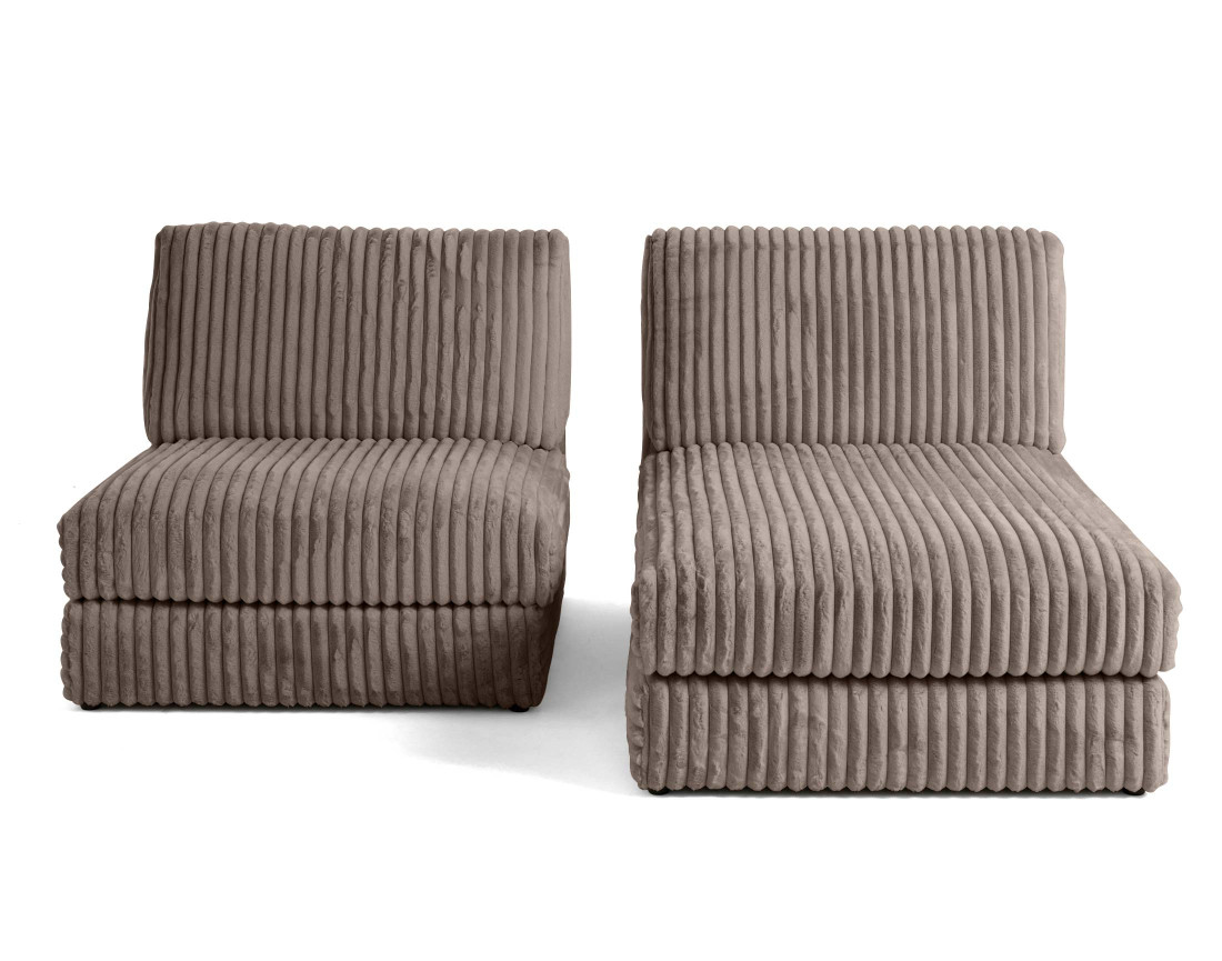 Canapé d'angle modulable 4 places en fausse fourrure côtelée Jasper