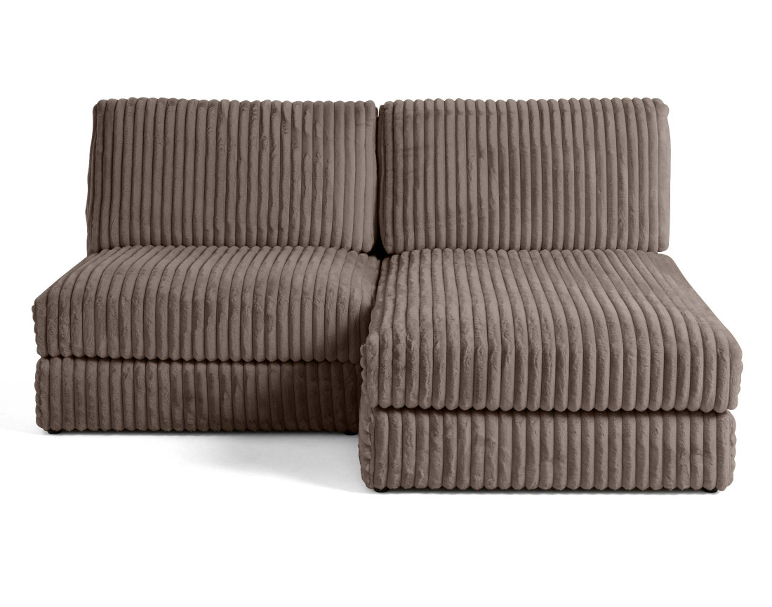 Canapé d'angle modulable 4 places en fausse fourrure côtelée Jasper