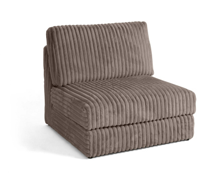 Module d'assise sans accoudoirs en fausse fourrure côtelée Jasper