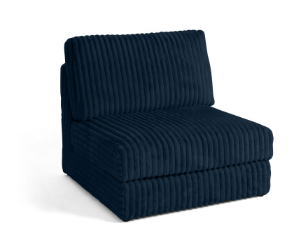 Module d'assise sans accoudoirs en fausse fourrure côtelée Jasper