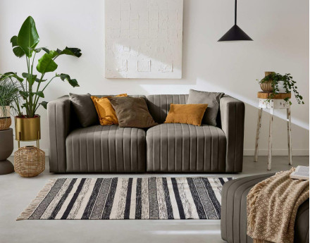 Canapé modulable 2 places en velours Nova