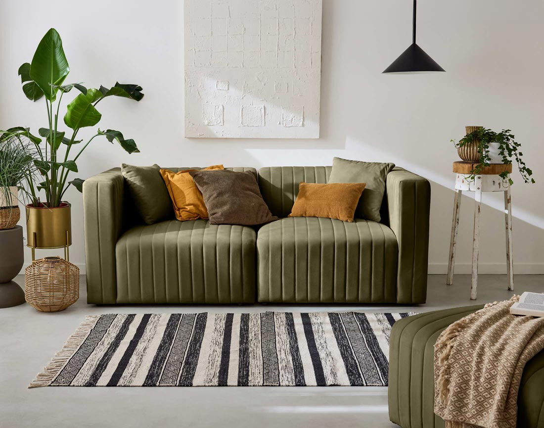 Canapé modulable 2 places en velours Nova