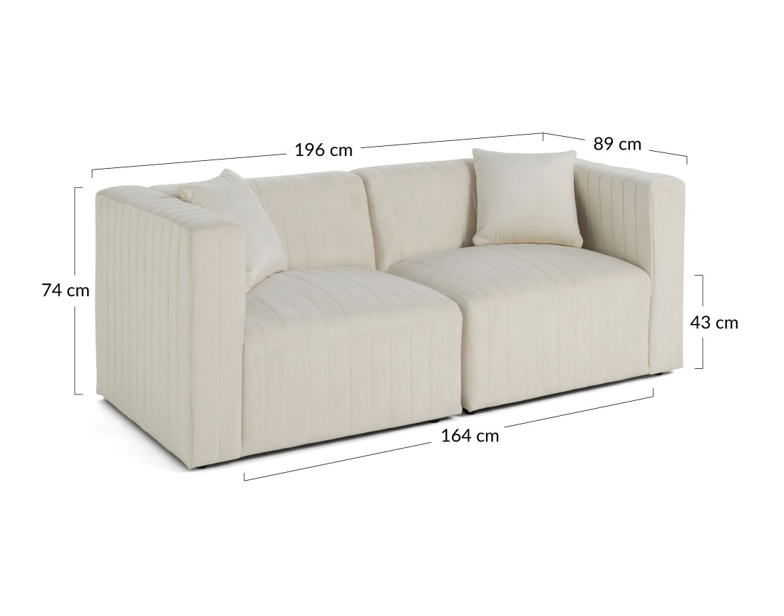 Canapé modulable 2 places en velours Nova