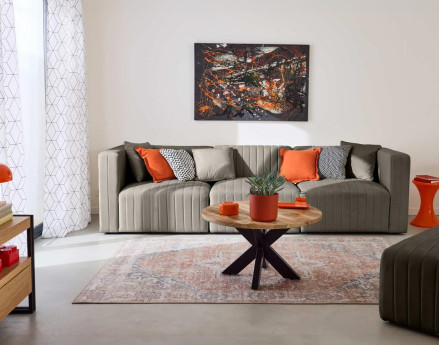 Canapé modulable 3 places en velours Nova