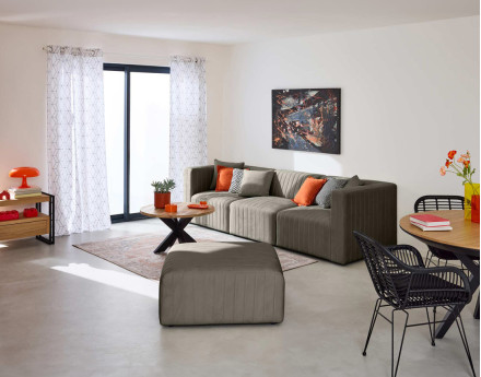 Canapé modulable 3 places en velours Nova