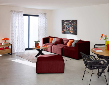 Canapé modulable 3 places en velours Nova