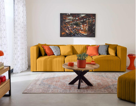 Canapé modulable 3 places en velours Nova