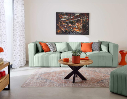 Canapé modulable 3 places en velours Nova