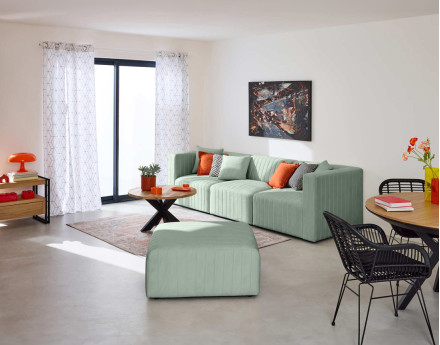 Canapé modulable 3 places en velours Nova