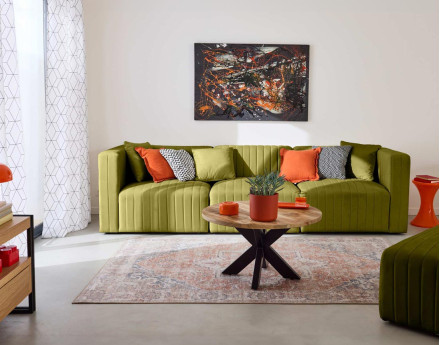 Canapé modulable 3 places en velours Nova