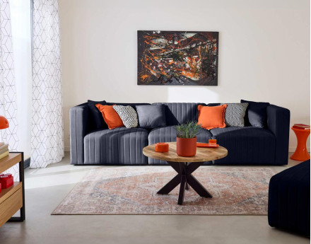 Canapé modulable 3 places en velours Nova