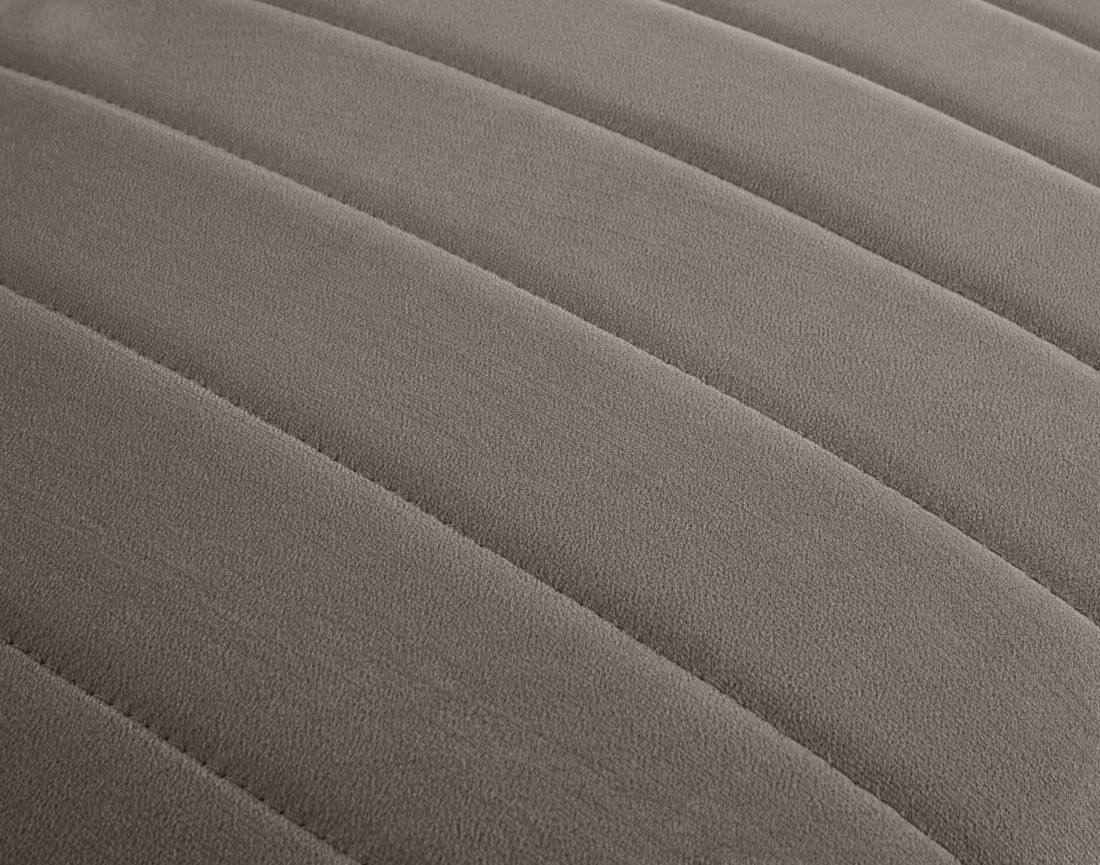 Canapé modulable d'angle droit 5 places avec pouf d'appoint en velours Nova