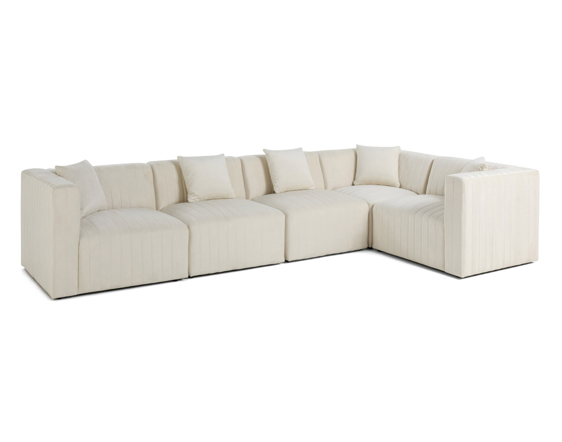 Canapé modulable d'angle réversible 6 places en velours Nova