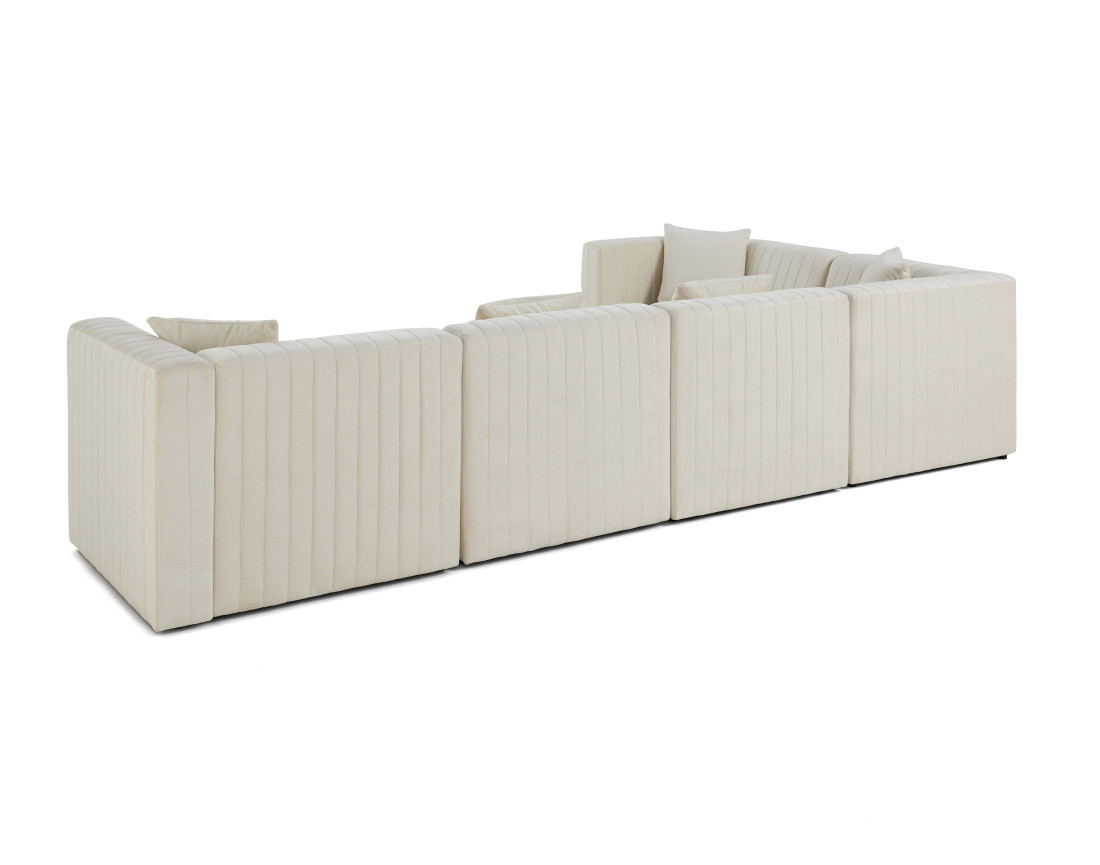 Canapé modulable d'angle réversible 6 places en velours Nova