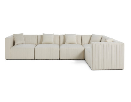 Canapé modulable d'angle réversible 6 places en velours Nova