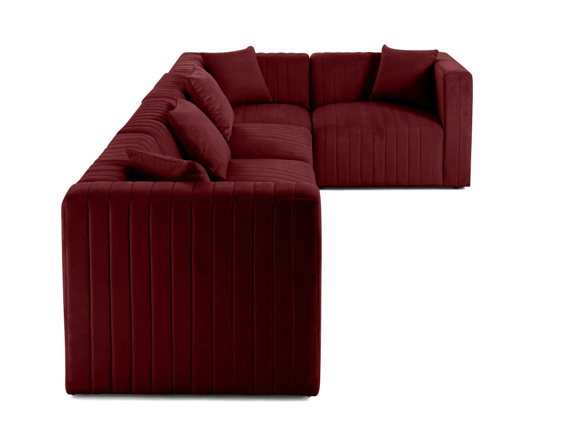 Canapé modulable d'angle réversible 6 places en velours Nova