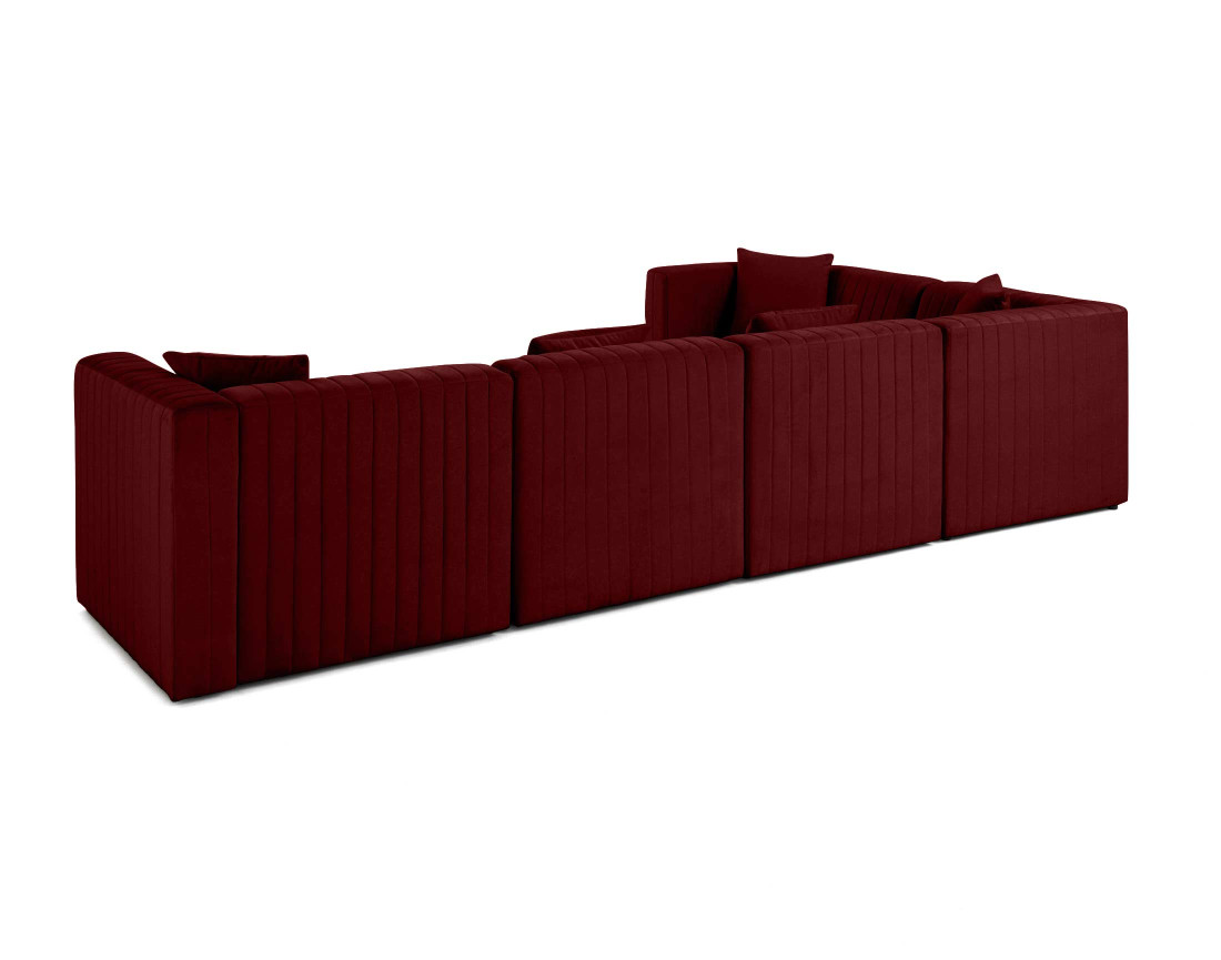 Canapé modulable d'angle réversible 6 places en velours Nova