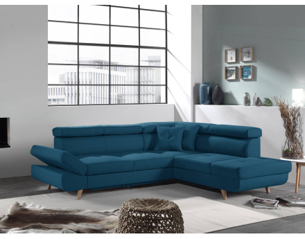 Linea - Canapé d'angle droit convertible - 5 places - avec têtières