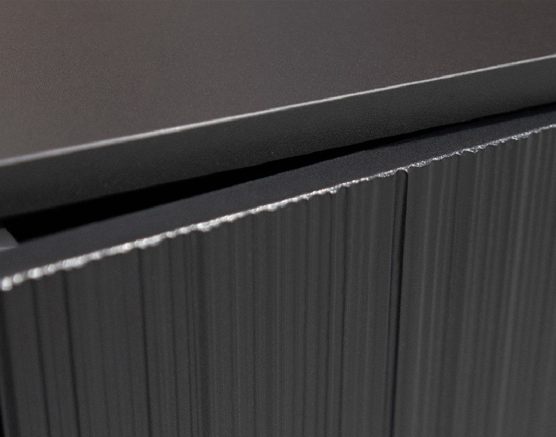 Buffet 2 portes noir et pieds dorés  2 portes 104cm Velloso