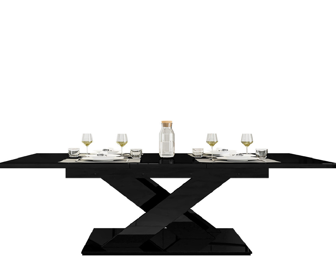 Table à manger extensible noir 140 à 180 cm Buriti