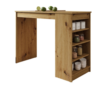 Table de bar avec rangements effet bois de 2 à 4 personnes Drazic