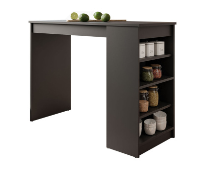 Table de bar avec rangements noir de 2 à 4 personnes Drazic