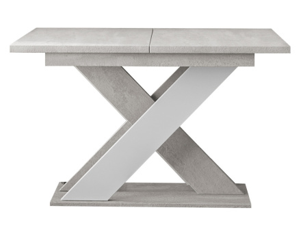 Table à manger extensible gris et blanc 120 à 160 cm Tosca
