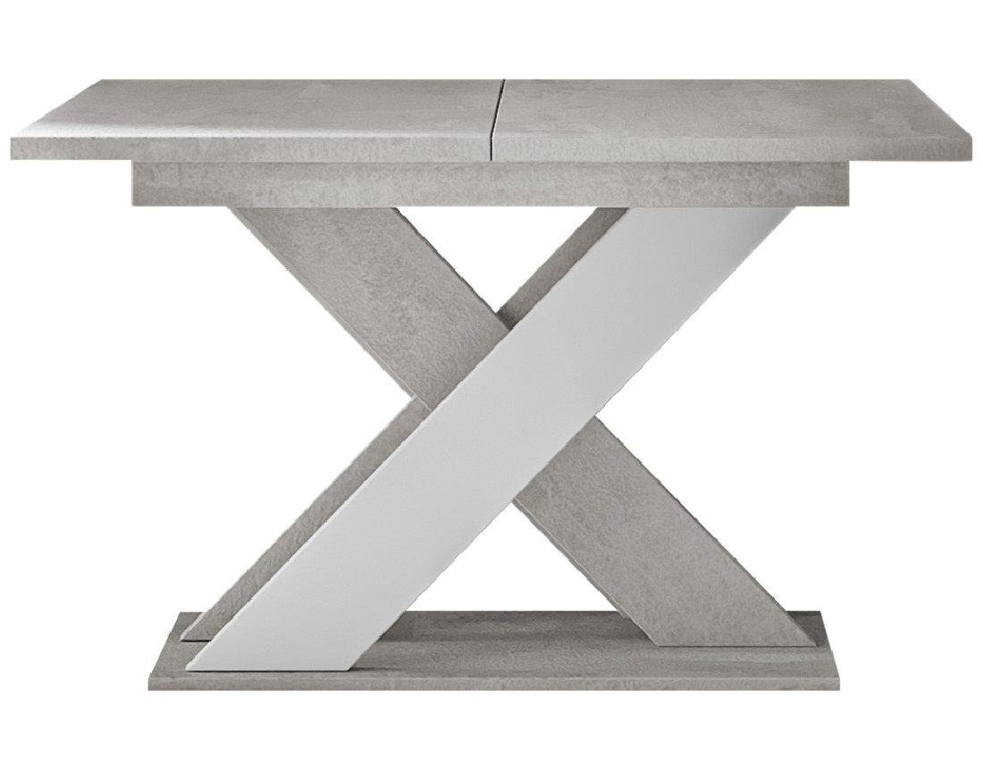 Table à manger extensible gris et blanc 120 à 160 cm Tosca