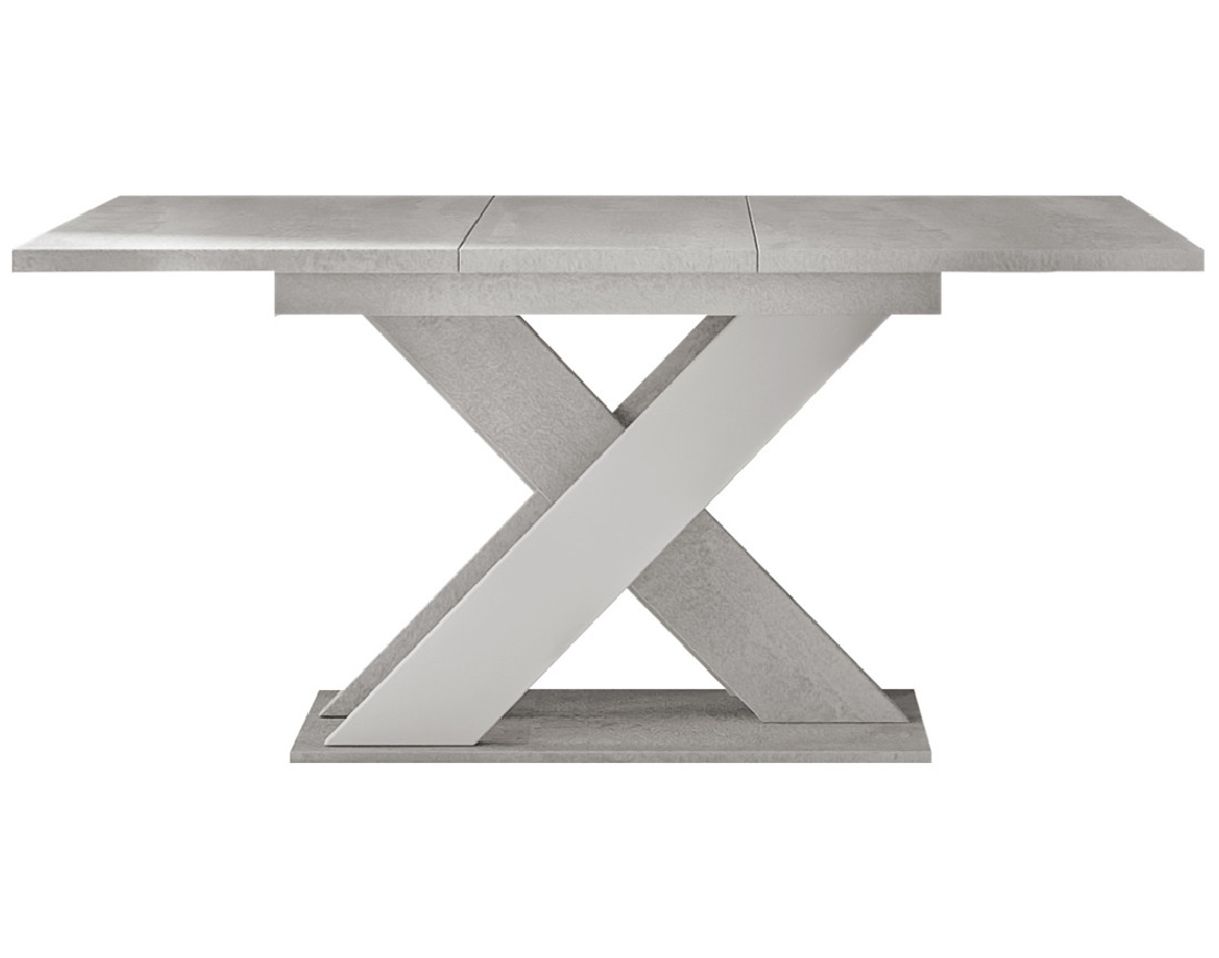 Table à manger extensible gris et blanc 120 à 160 cm Tosca