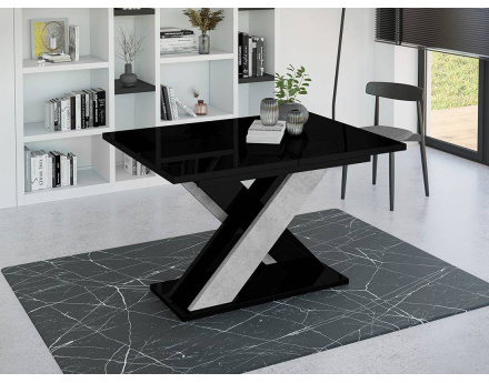Table à manger extensible noir et gris 120 à 160 cm Tosca